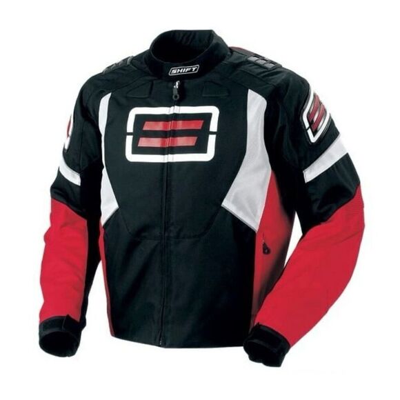 Shift Red & Black Motorsport Moto Jacket Removable Liner w/ Shoulder Covers sz L - Picture 1 of 10